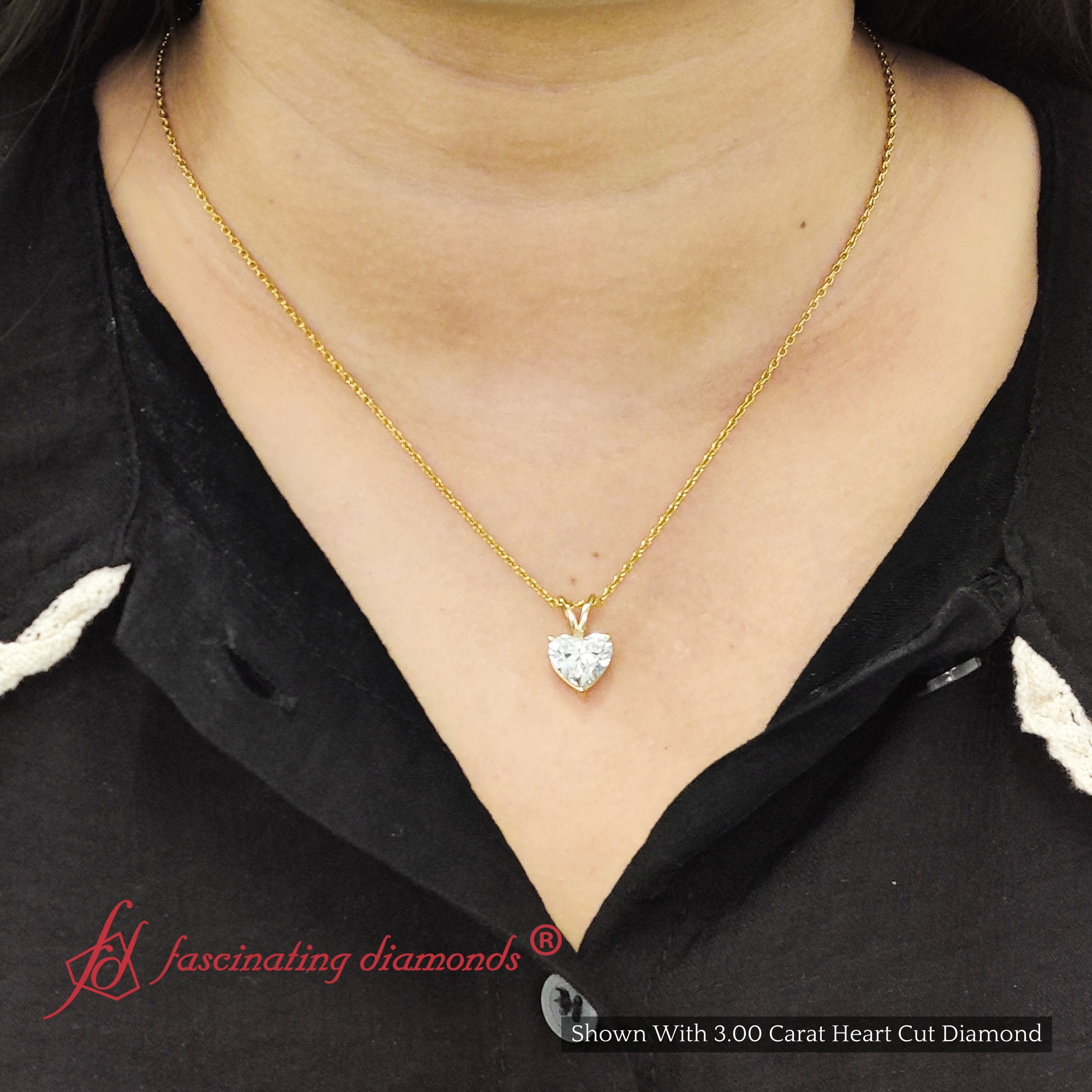 LADIES NECKLACE 3.00CT ROUND DIAMOND 14K WHITE GOLD